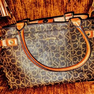 Calvin Klein Brown Monogram Tote Bag